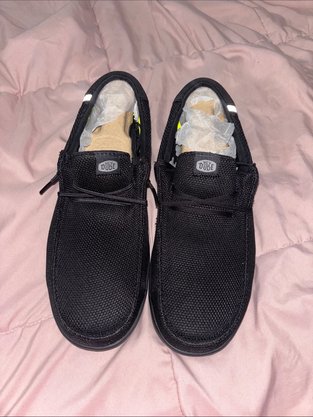 Hey Dude Black composite toe work shoes